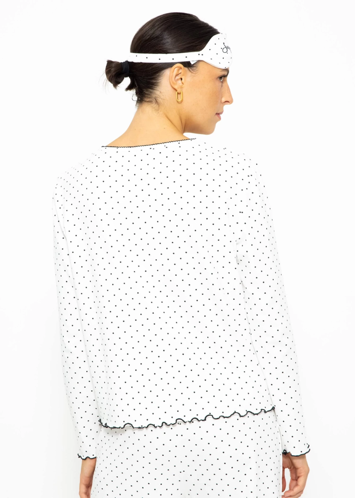 Schlafshirt Mit Pünktchen - Weiß 10 Schlafshirt Mit Pünktchen - Weiß – Bild 8