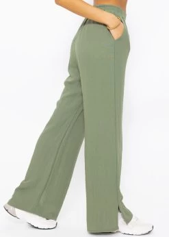 Schlupfhose In Viskose, Khaki -Sassyclassy SassyClassy schlupfhose in viskose khaki S3202B5423 2