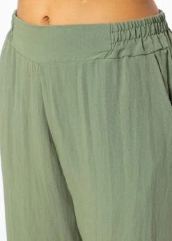 Schlupfhose In Viskose, Khaki -Sassyclassy SassyClassy schlupfhose in viskose khaki S3202B5423 5