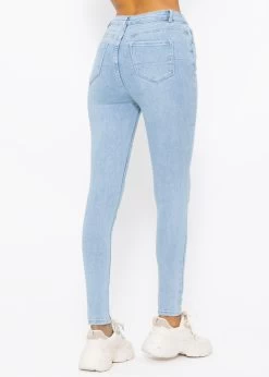 Skinny Highwaist Jeans - Hellblau -Sassyclassy SassyClassy skinny highwaist jeans hellblau S4201D6773 2