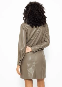 Sportives Kleid Aus Kunstleder - Taupe 14 Sportives Kleid Aus Kunstleder - Taupe -Sassyclassy SassyClassy sportives kleid aus kunstleder taupe S3210K6569 4