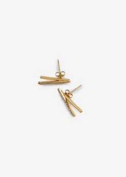 Stäbchen Ohrstecker Mit Funkelnden Steinchen - Gold 10 Stäbchen Ohrstecker Mit Funkelnden Steinchen - Gold -Sassyclassy SassyClassy stabchen ohrstecker mit funkelnden steinchen gold S4202AO9016 1