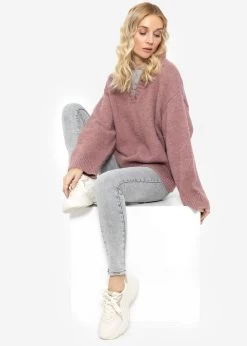 Stretchy Mid Waist Push Up Jeans - Hellgrau -Sassyclassy SassyClassy stretchy mid waist push up jeans hellgrau S3211D6676 25If9Yn8XQ2ZGL