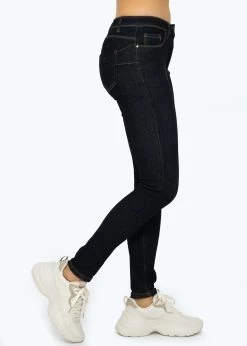 Stretchy Mid Waist Push Up Jeans - Schwarz-grau Meliert -Sassyclassy SassyClassy stretchy mid waist push up jeans schwarz S3209D6355 5