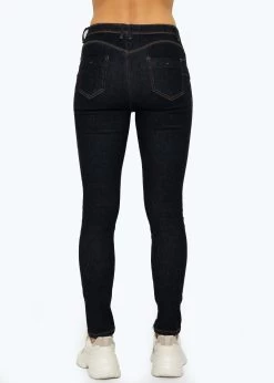Stretchy Mid Waist Push Up Jeans - Schwarz-grau Meliert -Sassyclassy SassyClassy stretchy mid waist push up jeans schwarz S3209D6355 6