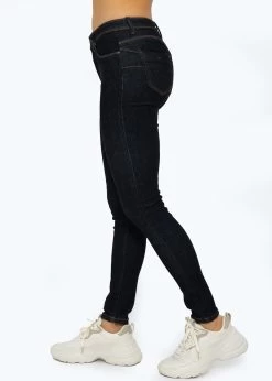 Stretchy Mid Waist Push Up Jeans - Schwarz-grau Meliert -Sassyclassy SassyClassy stretchy mid waist push up jeans schwarz S3209D6355 7