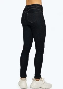Stretchy Mid Waist Push Up Jeans - Schwarz-grau Meliert -Sassyclassy SassyClassy stretchy mid waist push up jeans schwarz S3209D6355 8