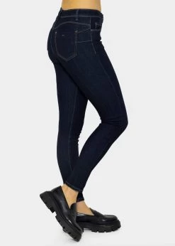 Stretchy Mid Waist Push Up Jeans - Dunkelblau -Sassyclassy SassyClassy stretchy mid waist push up jeans dunkelblau S3209D6357 8