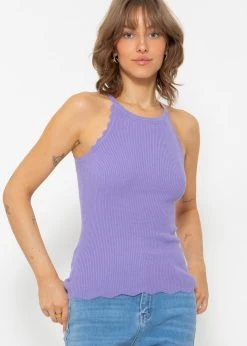 Strick Top Mit Bogenkante, Flieder -Sassyclassy SassyClassy strick top mit bogenkante flieder S3205B5911 6