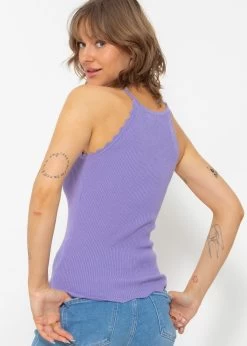 Strick Top Mit Bogenkante, Flieder -Sassyclassy SassyClassy strick top mit bogenkante flieder S3205B5911 7