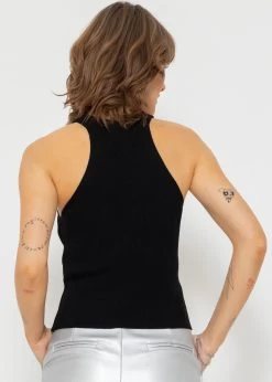 Strick Top Mit Rundhalsblende, Schwarz -Sassyclassy SassyClassy strick top mit rundhalsblende schwarz S3203B5641 1