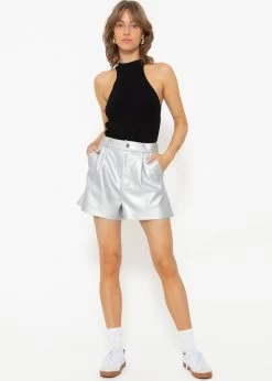 Strick Top Mit Rundhalsblende, Schwarz -Sassyclassy SassyClassy strick top mit rundhalsblende schwarz S3203B5641 4