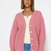 Strickjacke Mit V-Ausschnitt - Rosa 1 Strickjacke Mit V-Ausschnitt - Rosa -Sassyclassy SassyClassy strickjacke mit v ausschnitt rosa S3208C6219 8