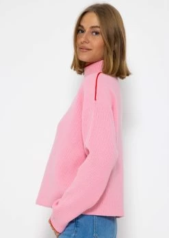 Strickpullover Mit Farbigen Akzenten - Rosa-rot -Sassyclassy SassyClassy strickpullover mit farbigen akzenten rosa rot S3208P6226 6