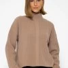 Strickpullover Mit Farbigen Akzenten - Taupe-schwarz 2 Strickpullover Mit Farbigen Akzenten - Taupe-schwarz -Sassyclassy SassyClassy strickpullover mit farbigen akzenten taupe schwarz S3208P6227