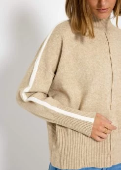 Strickpullover Mit Hellen Streifen - Beige -Sassyclassy SassyClassy strickpullover mit hellen streifen beige S3208P6233 8