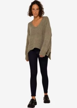 Strickpullover Mit V-Ausschnitt - Khaki -Sassyclassy SassyClassy strickpullover mit v ausschnitt grun S3208P6270 1aCW9cli7BSjzW