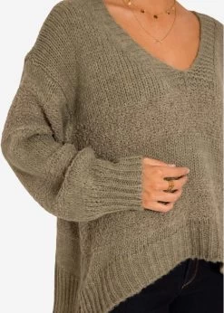 Strickpullover Mit V-Ausschnitt - Khaki -Sassyclassy SassyClassy strickpullover mit v ausschnitt grun S3208P6270 7WjQoIFfR8a3dc