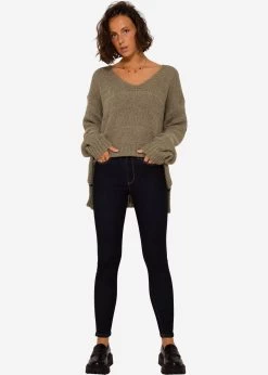 Strickpullover Mit V-Ausschnitt - Khaki -Sassyclassy SassyClassy strickpullover mit v ausschnitt grun S3208P6270eGZlvPIxWrZuW