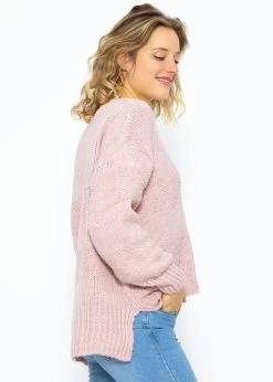 Strickpullover Mit V-Ausschnitt, Rosa 15 Strickpullover Mit V-Ausschnitt, Rosa -Sassyclassy SassyClassy strickpullover mit v ausschnitt rosa S3207B6025 5