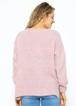 Strickpullover Mit V-Ausschnitt, Rosa 16 Strickpullover Mit V-Ausschnitt, Rosa -Sassyclassy SassyClassy strickpullover mit v ausschnitt rosa S3207B6025 6
