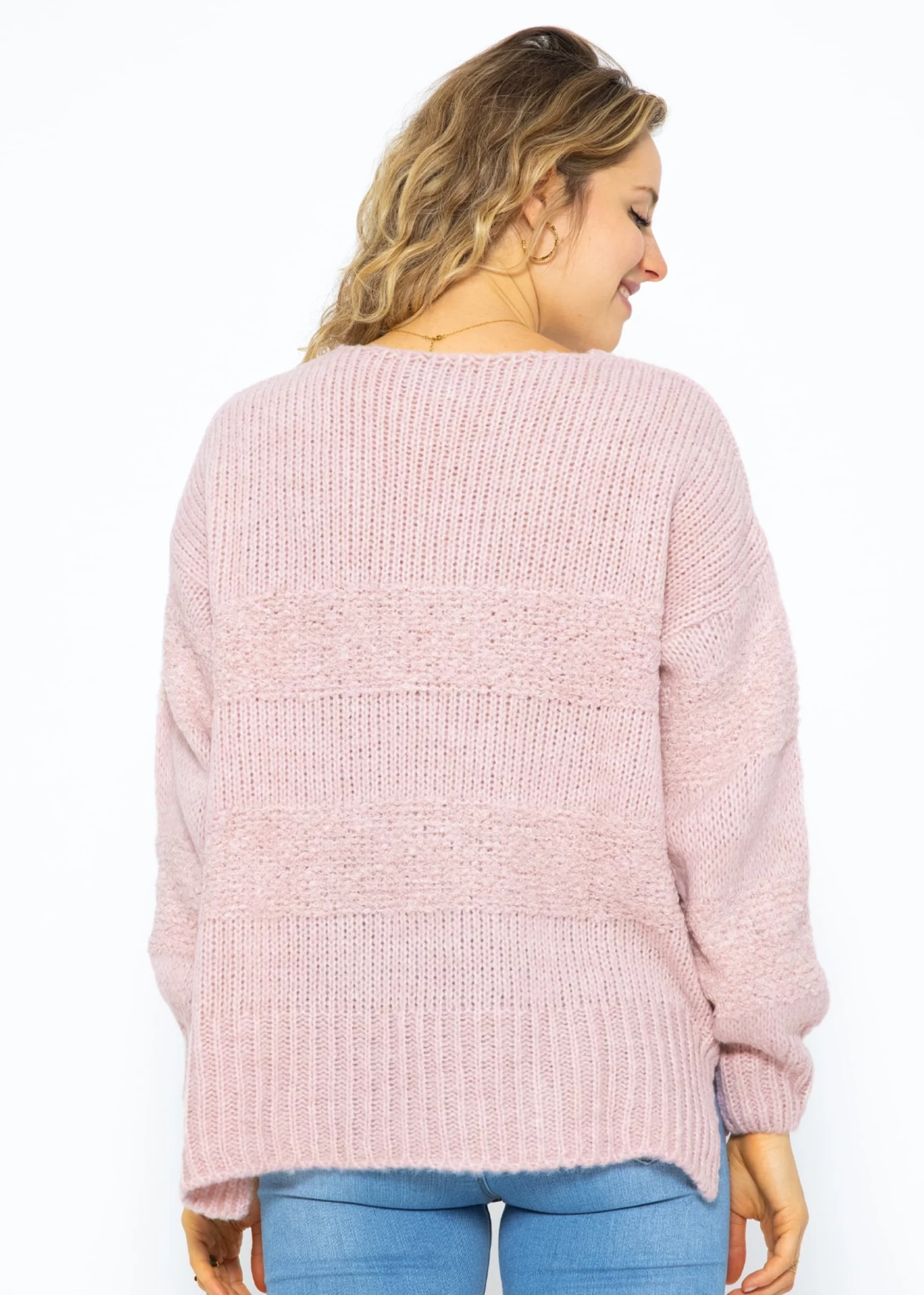 Strickpullover Mit V-Ausschnitt, Rosa 9 Strickpullover Mit V-Ausschnitt, Rosa – Bild 7