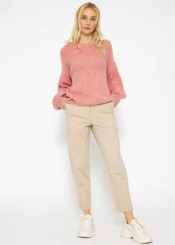 Super Flauschiger Strickpullover - Rosa -Sassyclassy SassyClassy super flauschiger strickpullover rosa S3209P6395