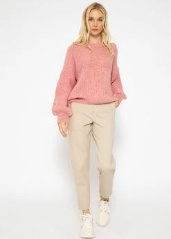 Super Flauschiger Strickpullover - Rosa -Sassyclassy SassyClassy super flauschiger strickpullover rosa S3209P6395 1