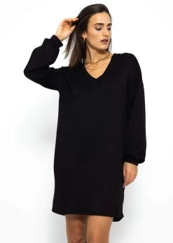 Super Soft Jerseykleid In Kurz - Schwarz -Sassyclassy SassyClassy super soft jerseykleid in kurz schwarz S3210K6572 5