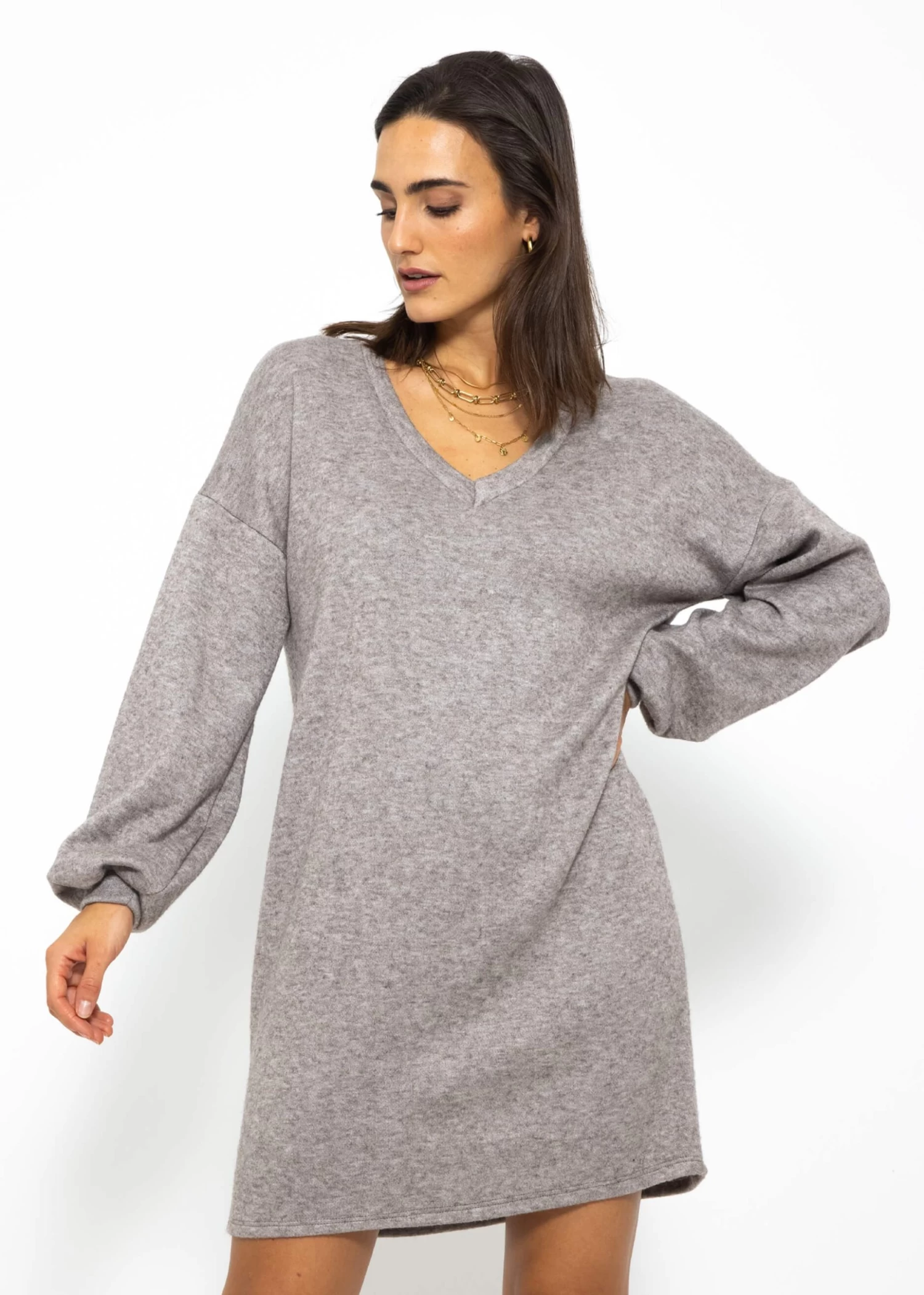 Super Soft Jerseykleid In Kurz - Hellbraun 3 Super Soft Jerseykleid In Kurz - Hellbraun