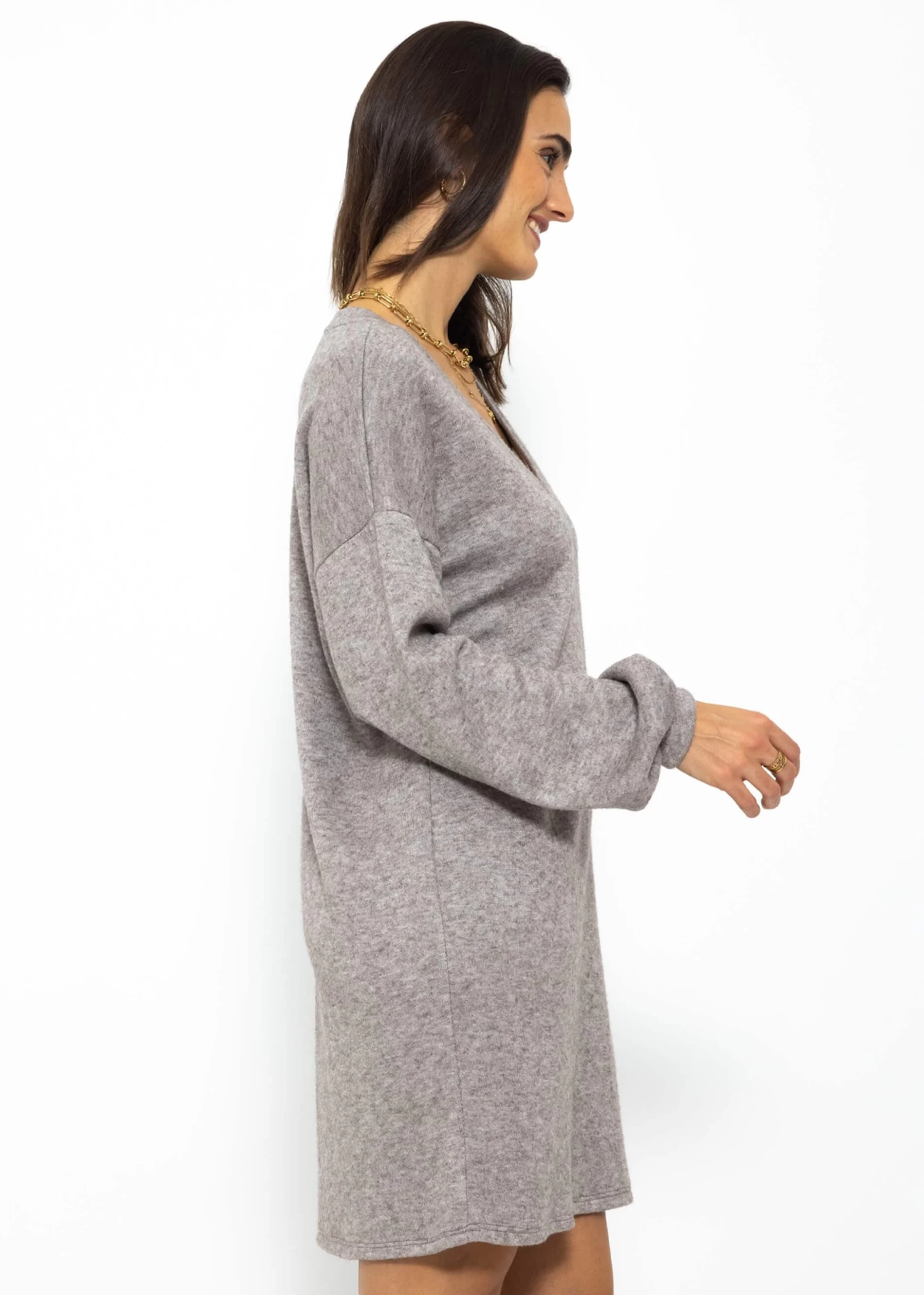 Super Soft Jerseykleid In Kurz - Hellbraun 9 Super Soft Jerseykleid In Kurz - Hellbraun – Bild 7