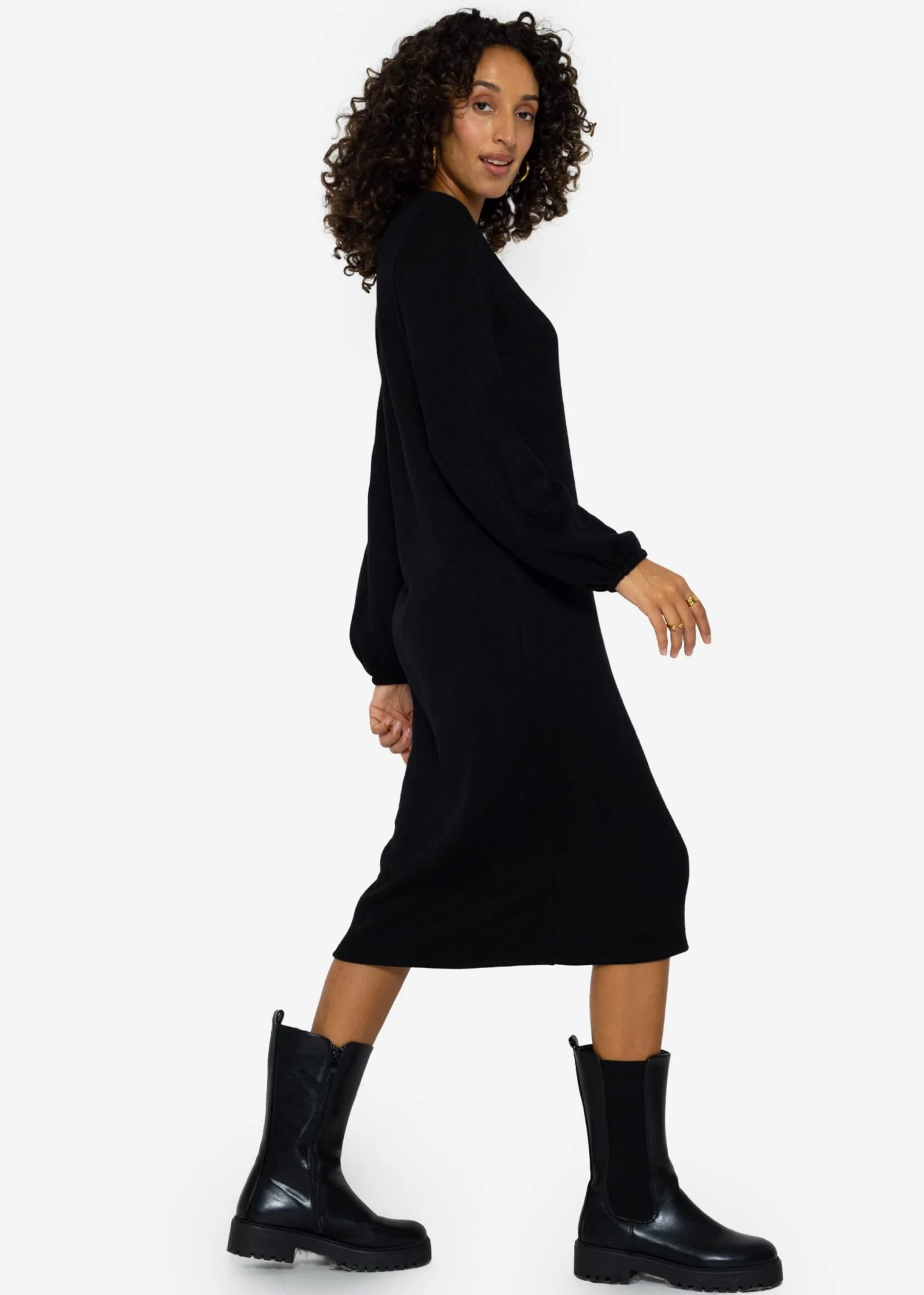 Super Soft Jerseykleid In Midilänge - Schwarz 5 Super Soft Jerseykleid In Midilänge - Schwarz – Bild 3