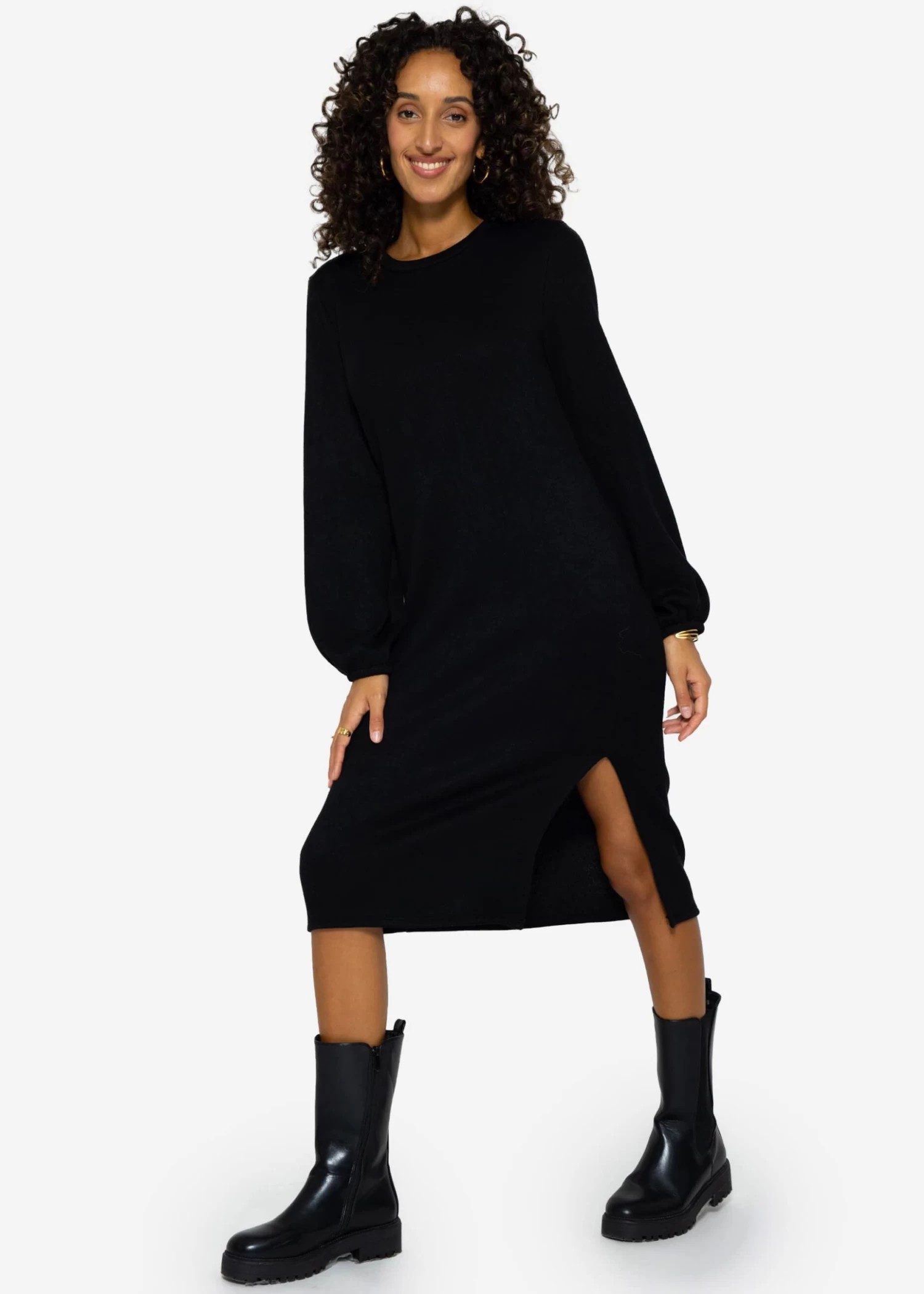 Super Soft Jerseykleid In Midilänge - Schwarz 8 Super Soft Jerseykleid In Midilänge - Schwarz – Bild 6