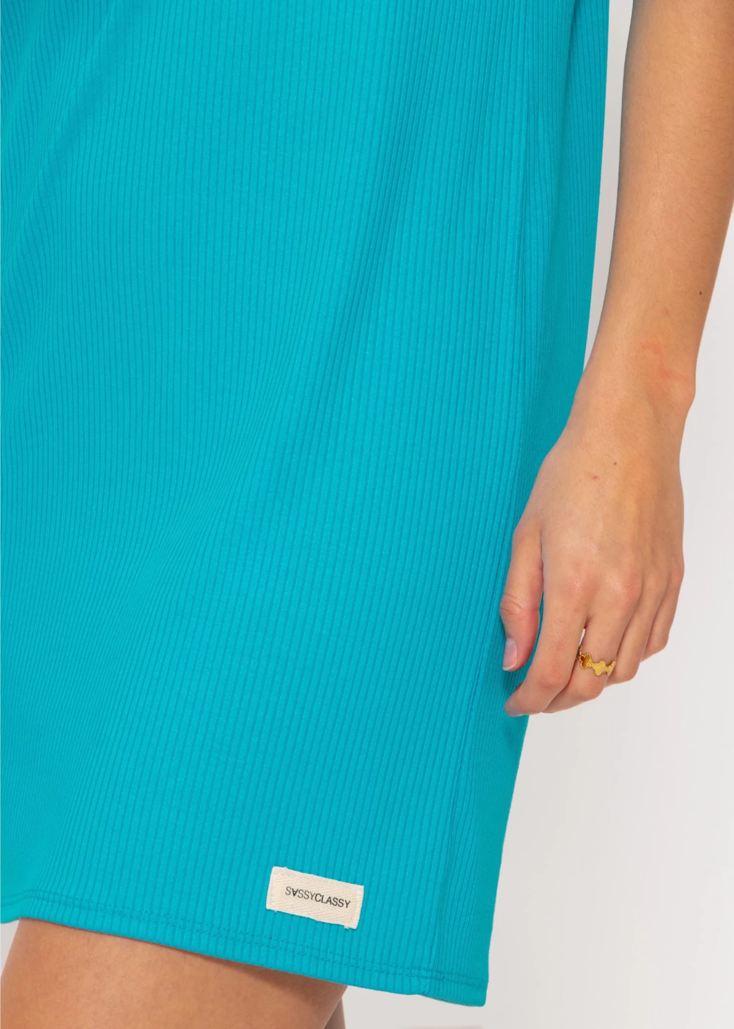 T-Shirt Kleid - Azurblau 10 T-Shirt Kleid - Azurblau – Bild 8