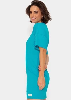 T-Shirt Kleid - Azurblau 16 T-Shirt Kleid - Azurblau -Sassyclassy SassyClassy t shirt kleid azurblau S4202K6786 2