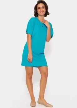 T-Shirt Kleid - Azurblau 11 T-Shirt Kleid - Azurblau -Sassyclassy SassyClassy t shirt kleid azurblau S4202K6786