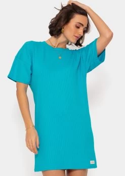 T-Shirt Kleid - Azurblau 14 T-Shirt Kleid - Azurblau -Sassyclassy SassyClassy t shirt kleid azurblau S4202K6786 4