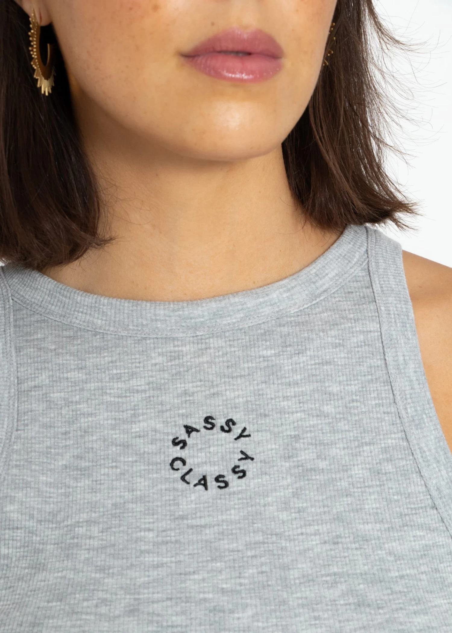 Tank Top Mit Stickerei - Grau 11 Tank Top Mit Stickerei - Grau – Bild 9