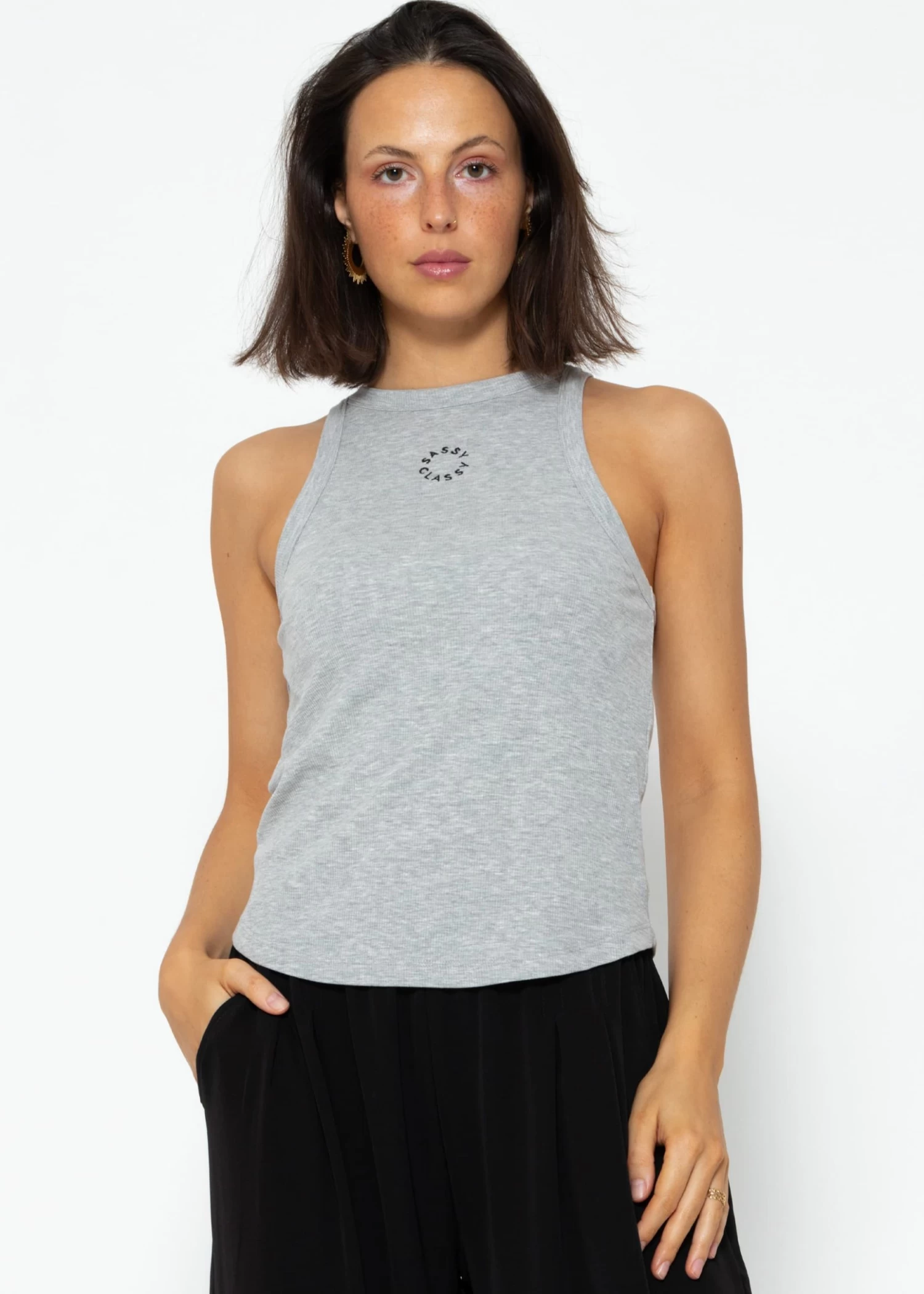 Tank Top Mit Stickerei - Grau 5 Tank Top Mit Stickerei - Grau – Bild 3