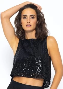 Top Mit Pailletten - Schwarz -Sassyclassy SassyClassy top mit pailletten schwarz S3208T6208 3