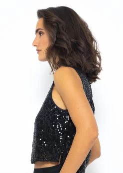 Top Mit Pailletten - Schwarz -Sassyclassy SassyClassy top mit pailletten schwarz S3208T6208 4