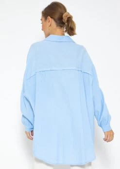 Musselin Bluse Oversize, Hellblau 19 Musselin Bluse Oversize, Hellblau -Sassyclassy SassyClassy ultra oversize musselin blusenhemd hellblau S1205B3983 4