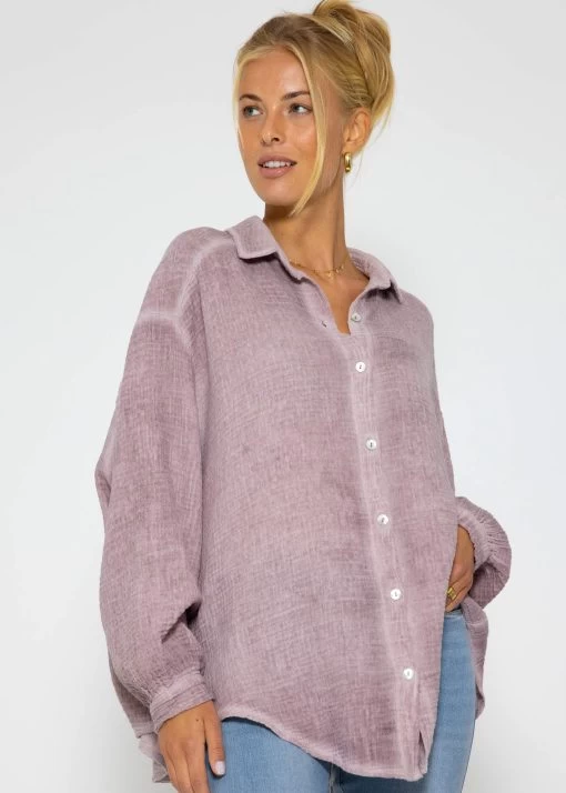 Verwaschene Musselin Bluse - Altrosa -Sassyclassy SassyClassy verwaschene musselin bluse altrosa S3209E6408 3