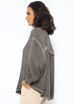 Verwaschene Musselin Bluse - Dunkelgrau -Sassyclassy SassyClassy verwaschene musselin bluse dunkelgrau S3210E6562 4