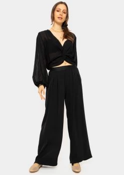 Vorn Geschlungene Crop Bluse, Schwarz -Sassyclassy SassyClassy vorn geschlungene crop bluse schwarz S3203B5695 2onw6Pclwh5VwF