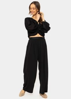 Vorn Geschlungene Crop Bluse, Schwarz -Sassyclassy SassyClassy vorn geschlungene crop bluse schwarz S3203B5695 4TD7LGWsChkKI4