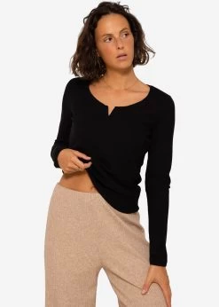 Weiches Langarmshirt - Schwarz -Sassyclassy SassyClassy weiches langarmshirt schwarz S3208G6202 30MiTXxP3dA2be