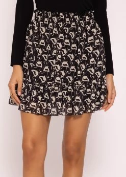Gerüschter Rock Mit Print, Schwarz -Sassyclassy SassyClassy Geruschter rock mit print schwarz S3203B5703 3