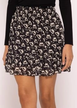 Gerüschter Rock Mit Print, Schwarz -Sassyclassy SassyClassy Geruschter rock mit print schwarz S3203B5703 7