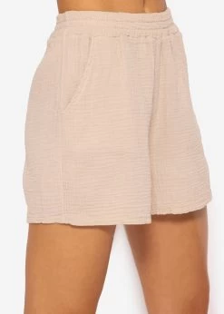 Musselin Shorts, Beige -Sassyclassy SassyClassy Musselin Shorts Beige S3204B5872 5